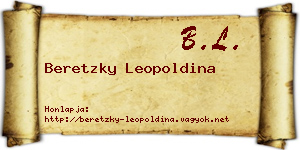 Beretzky Leopoldina névjegykártya